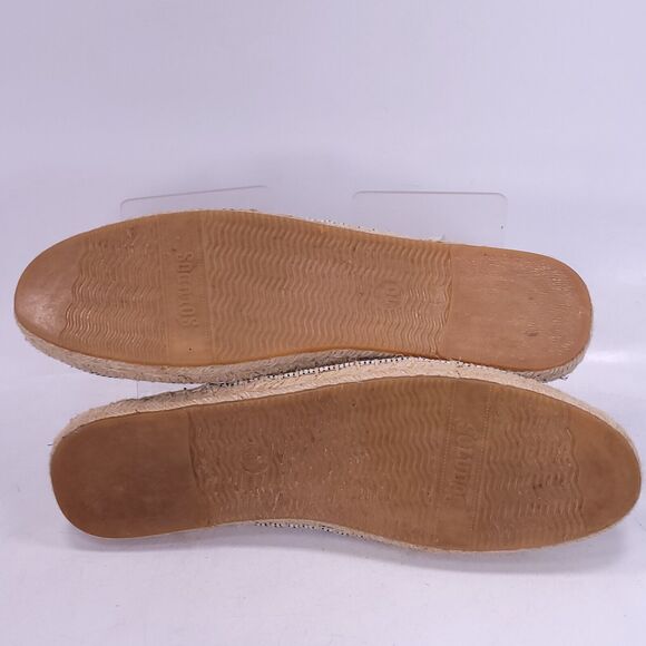 Soludos Slip on Casual Canvas Flat Shoe Womens Size 10 Black White - Picture 7 of 8